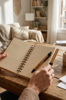 A5 Spiralnotizbuch aus Bambus mit 100% Recyclingpapier - Egotier 93485