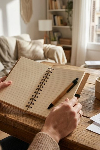 A5 spiral notebook in bamboo with 100% recycled paper - Egotier 93485