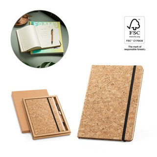 A5-muistilappu ja kuulakärkikynäsetti korkista - Egotier 93578