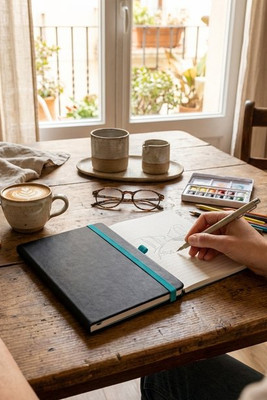 A5 notebook in PU with lined sheets - Egotier 93592