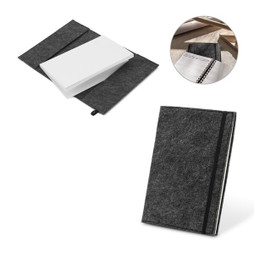 hi!dea 93636 - A5 notepad with recycled felt cover (100% rPET) and lined pages in 100% recycled paper