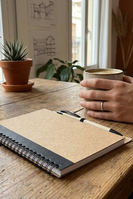 B6 spiral-bound notepad with plain - Egotier 93715