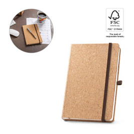 hi!dea 93807 - Block notes A5 in sughero con pagine lisce in materiale certificato FSC™ e altri materiali controllati