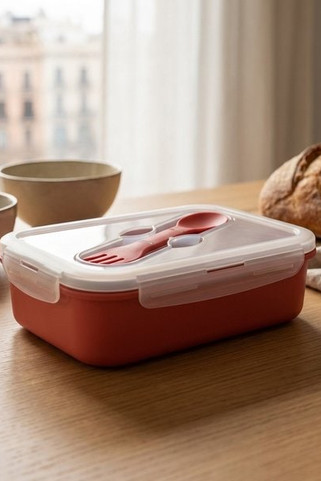 Lunch Box. Retractable hermetic box in silicone and PP 640 mL - Egotier 93847