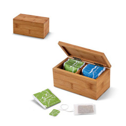 hi!dea 93995 - Bamboo tea box with 2 compartments and magnet closure
