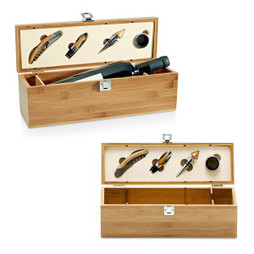 hi!dea 94189 - Bamboo, zinc and stainless steel wine set