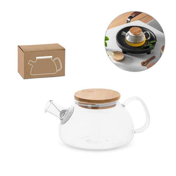hi!dea 94238 - Borosilicate glass teapot with bamboo lid 750 mL