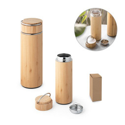 hi!dea 94239 - Bambu ja ruostumaton teräs termospullo 440 ml