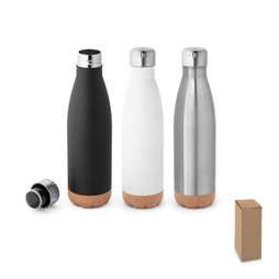 hi!dea 94240 - Ruostumattomasta teräksestä valmistettu termospullo ja korkkipohja 560 ml