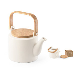 hi!dea 94255 - 700 mL ceramic teapot with bamboo lid