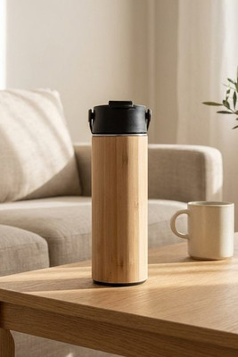 Thermos bottle in bamboo, stainless steel and PP 440 mL - Egotier 94257