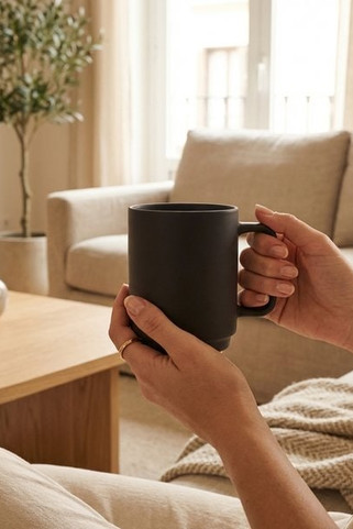 Ceramic mug with cylindrical body 330 mL - Egotier 94273