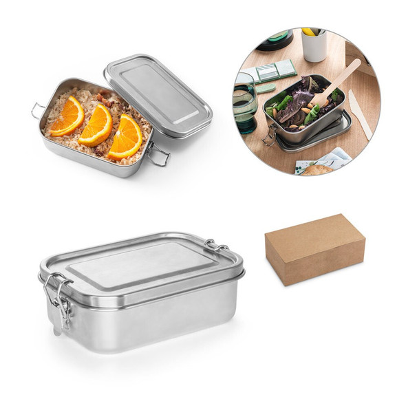 hi!dea 94277 - Lunch Box. Robust hermetic box made of stainless steel (90% recycled) 750 mL