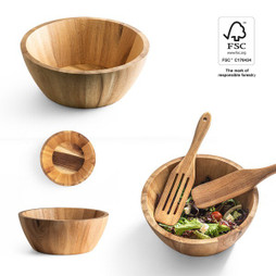 hi!dea 94290 - Round acacia wood salad bowl