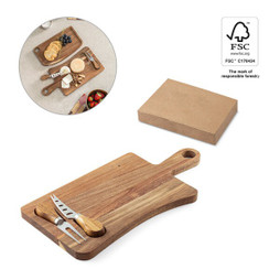 hi!dea 94293 - Acacia wood cheese board with handle, made from FSC™ certified material and other controlled materials