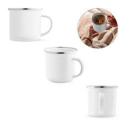 hi!dea 94319 - Mug en inox émaillé pour sublimation 350 mL