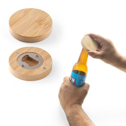 hi!dea 94573 - Bamboo coaster with bottle opener