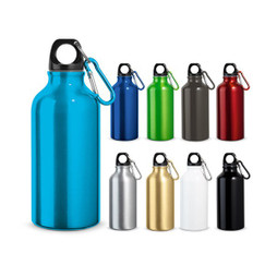 hi!dea 94601 - Aluminium sports bottle with carabiner 400 mL