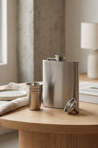 Set aus Edelstahlflasche und Gläsern 200 mL - Egotier 94665