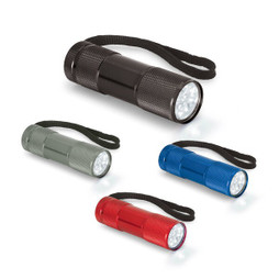 hi!dea 94736 - Alumiininen taskulamppu, jossa on 9 LED-valoa