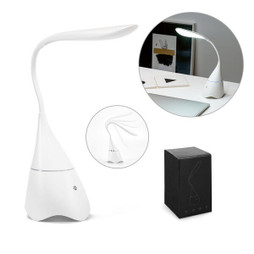 hi!dea 94744 - Portable desk lamp with speaker and 5-hour battery life in recycled ABS (100% rABS)