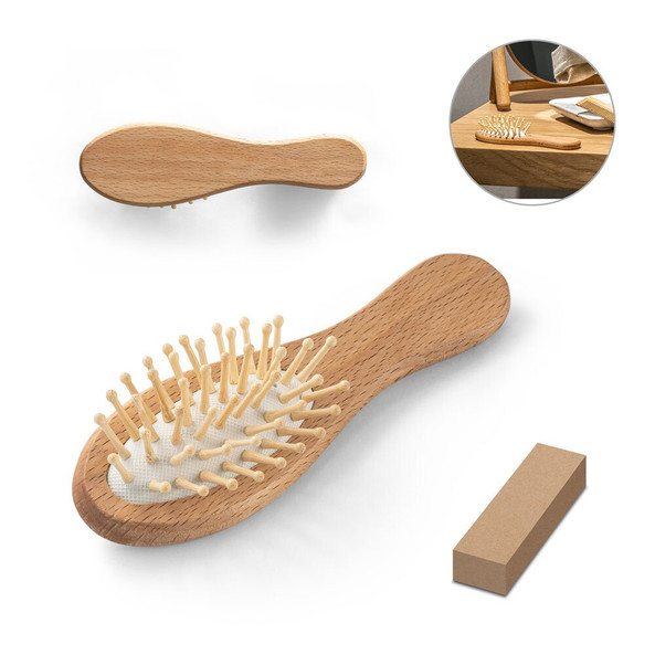 hi!dea 95055 - Wooden hairbrush with round bamboo bristles