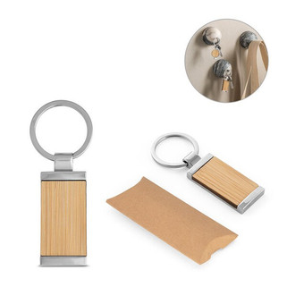 Rectangular bamboo keyring - Egotier 95070