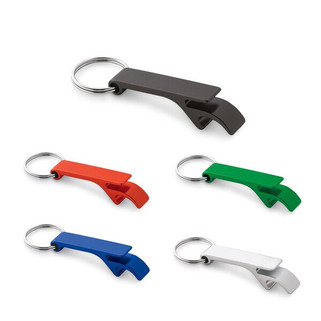 Recycled aluminium (100% rAL) keyring with capsule opener - Egotier 95090
