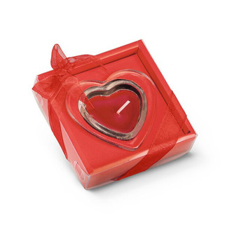 Heart-shaped candle and glass base - Egotier 95817