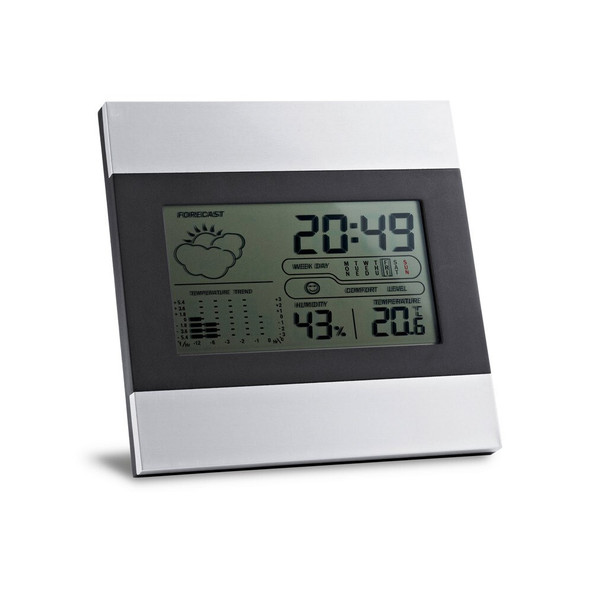 hi!dea 97070 - Desktop weather station with aluminium and ABS LCD screen