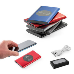 hi!dea 97078 - Power bank 4.000 mAh with 5W wireless charger in recycled aluminium (100% rAL)
