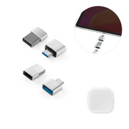 hi!dea 97090 - Set of 2 aluminium USB-A / USB-C adapters