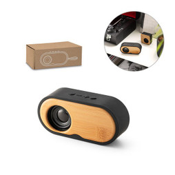 hi!dea 97095 - Coluna de som portátil de 3W com 5h de autonomia em bambu e ABS reciclado (100% rABS)