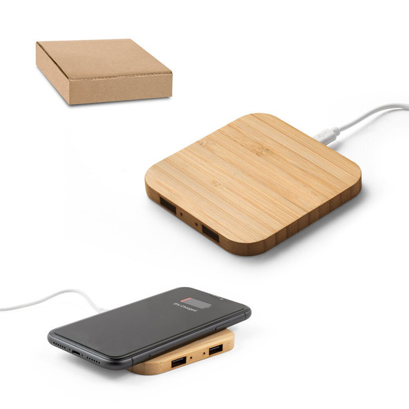 hi!dea 97123 - Superfast 15W bamboo wireless charger