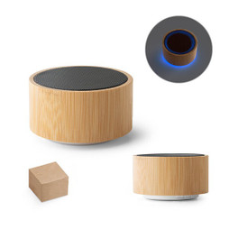 hi!dea 97125 - Coluna de som portátil de 3W com 2h de autonomia em bambu e ABS