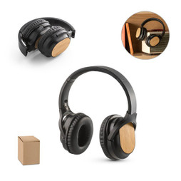 hi!dea 97126 - Foldable wireless headphones with 5h battery life in bamboo and ABS