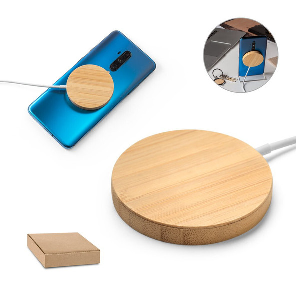 hi!dea 97128 - 15W superfast wireless magnetic charger in bamboo