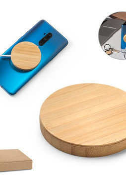 Superschnelles kabelloses magnetisches 15-W-Ladegerät aus Bambus - Egotier 97128