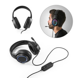 hi!dea 97135 - ABS headphones with 2m cable, microphone and RGB LED lights