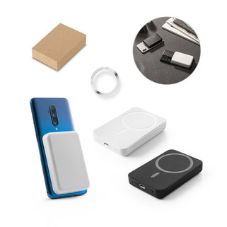 5.000 mAh magnetic power bank with 15W superfast wireless charger in recycled ABS (100% rABS) - Egotier 97166