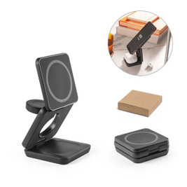hi!dea 97169 - Super fast 15W 3-in-1 magnetic wireless charger in recycled ABS (100% rABS)
