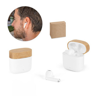 Wireless headphones with 5h of autonomy in recycled ABS (100% rABS) and bamboo - Egotier 97193