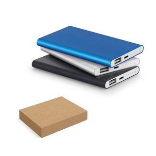 Power bank slim 4000 mAh in recycled aluminium (100% rAL) and recycled ABS (100% rABS) - Egotier 97344