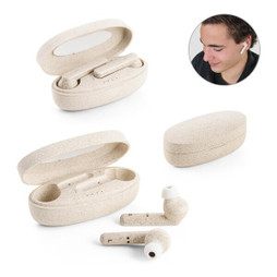 hi!dea 97938 - Wireless earphones with 3-hour battery life in wheat straw fibre and PP