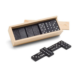 hi!dea 98004 - Jeu de dominos dans une boîte en bois avec couvercle