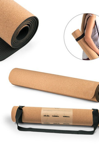Exercise mat for yoga made of cork and TPE. Up to 3.7 mm thick - Egotier 98138