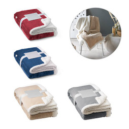 hi!dea 99078 - Manta reversível em tecido polar (190 g/m²) com fita em cetim e cartão personalizável
