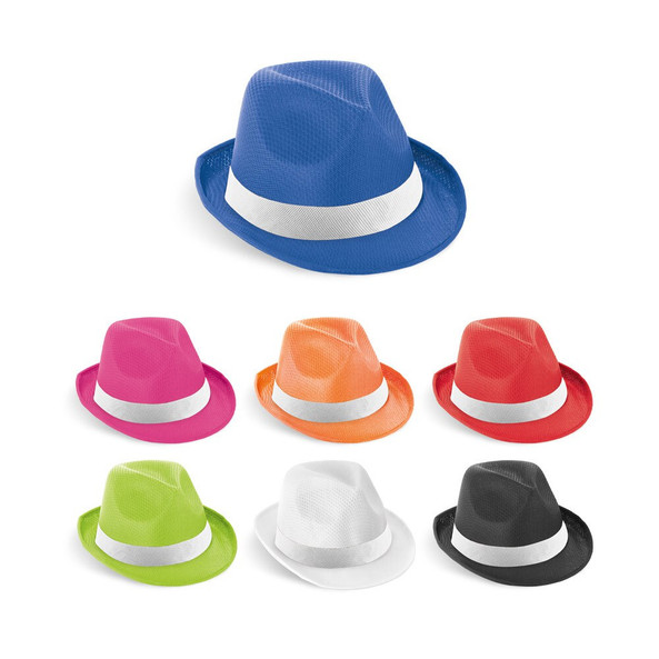 hi!dea 99086 - Hoed van PP met wit polyester lint