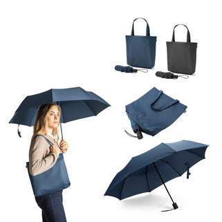 2-in-1 umbrella with recycled polyester shopping bag included - Egotier 99094