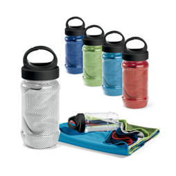 hi!dea 99967 - Set with a PP and PET bottle and a polyamide and polyester sports towel